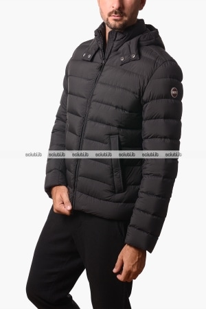 Piumino Colmar uomo nero pesante cappuccio staccabile