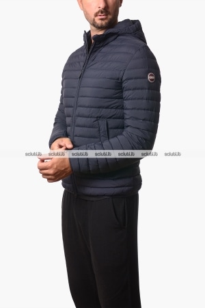 Piumino Colmar uomo blu scuro 100 grammi con cappuccio