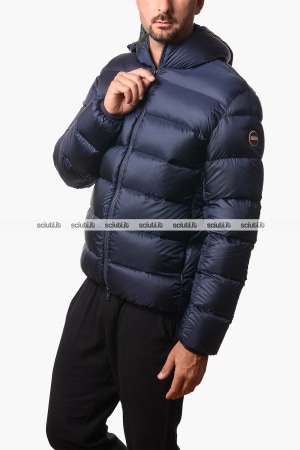 Giubbotto Colmar uomo blu scuro pesante con cappuccio fisso