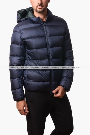Giubbotto Colmar uomo blu scuro pesante con cappuccio fisso