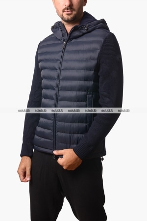 Giubbotto Colmar uomo blu scuro ibrido con cappuccio