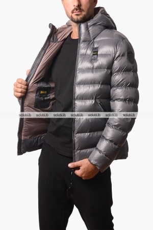 Giubbotto Blauer uomo grigio imbottitura in ovatta Adams