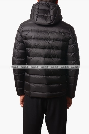 Piumino Blauer uomo nero in piuma Acton con cappuccio