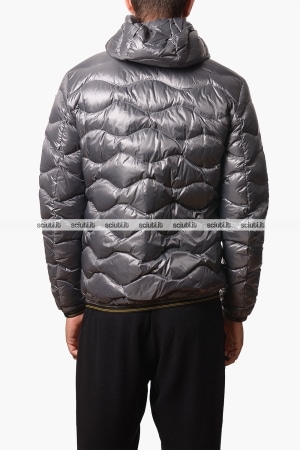Piumino Blauer uomo grigio Wave in piuma trapuntato ad onde