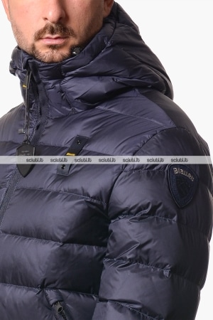 Piumino Blauer uomo blu scuro in piuma Acton con cappuccio