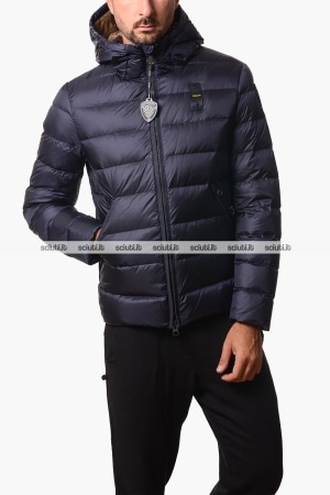 Piumino Blauer uomo blu scuro in piuma Acton con cappuccio