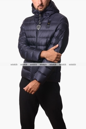 Piumino Blauer uomo blu scuro in piuma Acton con cappuccio