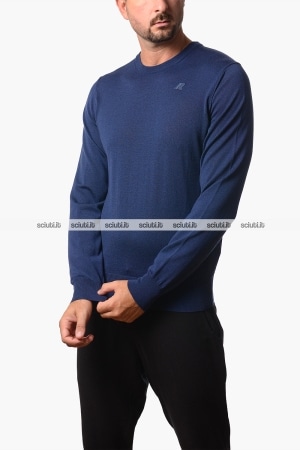 Maglia Kway uomo blu melange Sebastien Merino
