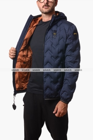 Piumino Blauer uomo blu scuro pesante in piuma Piery