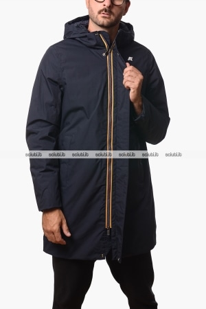 Parka Kway uomo blu scuro Thomas Warm Micro Canvas