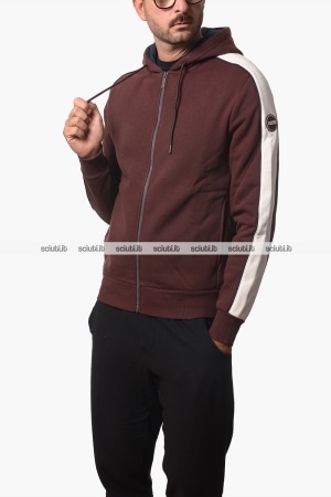 Felpa Colmar uomo bordeaux Heritage con cappuccio