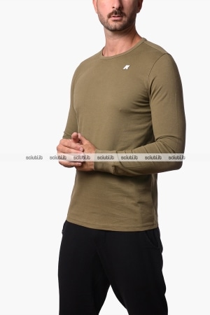 Tshirt Kway uomo verde militare Elmer js peach