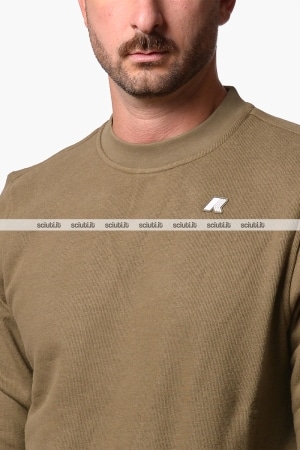 Felpa Kway uomo verde militare Baptiste heavy fleece