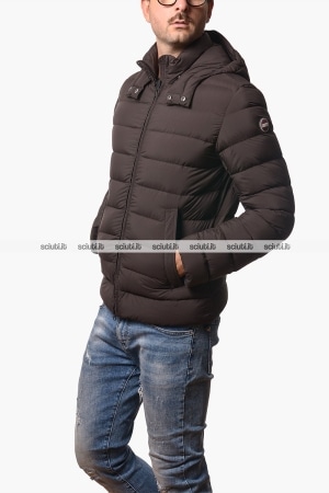 Piumino Colmar uomo marrone pesante cappuccio staccabile