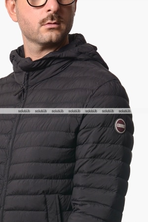 Piumino Colmar uomo nero 100 grammi con cappuccio