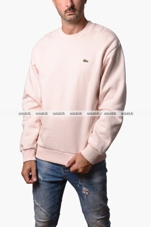 Felpa Lacoste uomo rosa girocollo classic fit