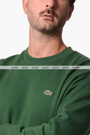 Felpa Lacoste uomo verde girocollo classic fit