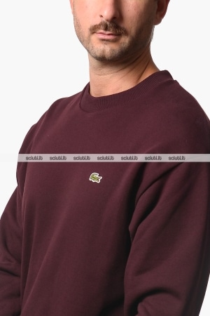 Felpa Lacoste uomo bordeaux girocollo classic fit