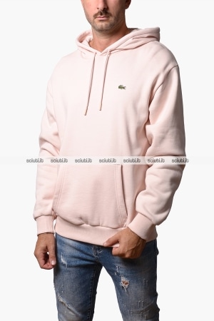 Felpa Lacoste uomo rosa con cappuccio classic fit