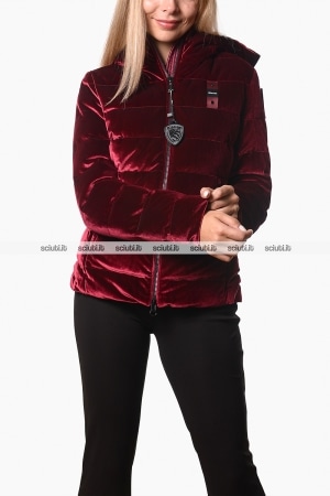 Piumino Blauer donna bordeaux in velluto Velly