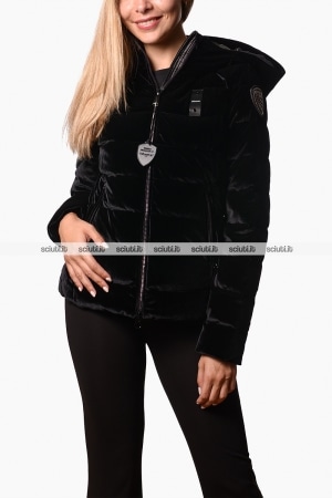Piumino Blauer donna nero in velluto Velly
