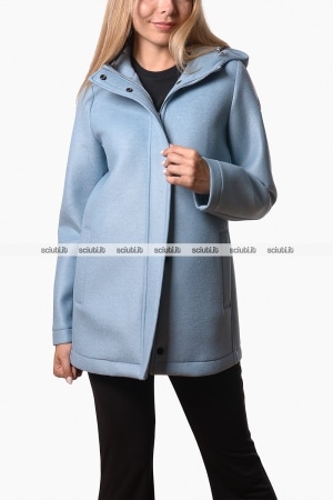 Cappotto Colmar donna celeste in panno di lana