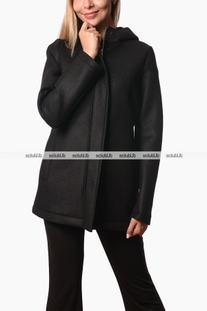 Cappotto Colmar donna nero in panno di lana