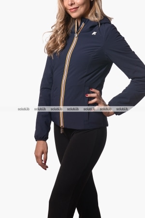 Giubbotto Kway donna blu scuro verde scuro reversibile Lily st warm double