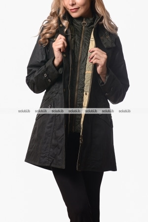 Giacca Barbour donna verde scuro Cannich in cotone cerato