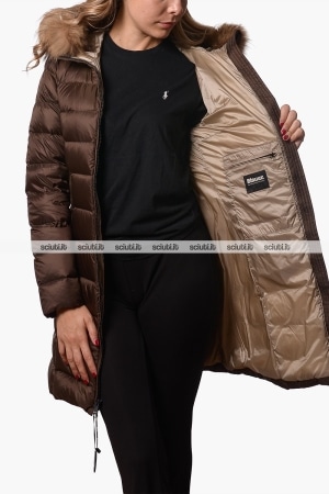 Piumino lungo Blauer donna marrone pesante in piuma Kristin