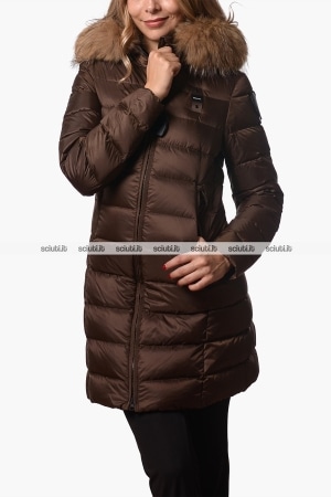 Piumino lungo Blauer donna marrone pesante in piuma Kristin