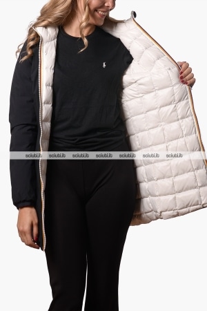 Giubbotto Kway donna nero bianco reversibile Denise st thermo double
