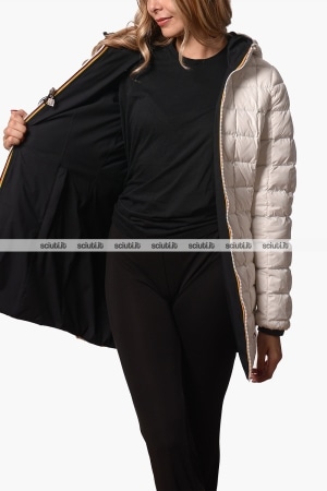 Giubbotto Kway donna nero bianco reversibile Denise st thermo double