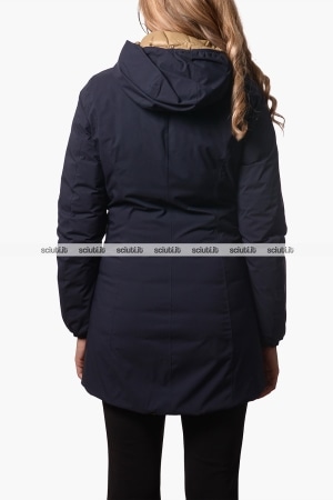 Giubbotto Kway donna blu scuro beige reversibile Denise st thermo double