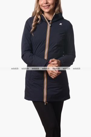Giubbotto Kway donna blu scuro beige reversibile Denise st thermo double