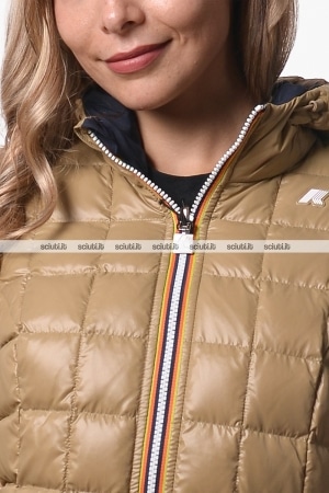 Giubbotto Kway donna blu scuro beige reversibile Denise st thermo double