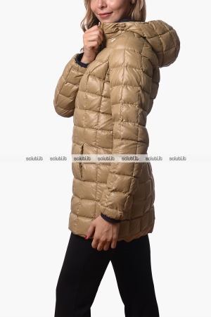 Giubbotto Kway donna blu scuro beige reversibile Denise st thermo double