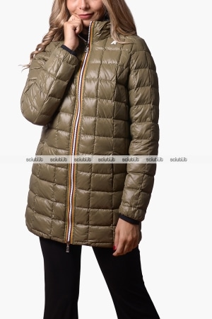 Giubbotto Kway donna nero verde scuro reversibile Denise st thermo double