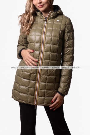 Giubbotto Kway donna nero verde scuro reversibile Denise st thermo double