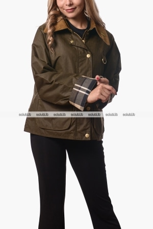 Giubbotto Barbour donna verde faggio Modern Spey Icons in cotone cerato