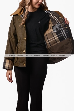 Giubbotto Barbour donna verde faggio Modern Spey Icons in cotone cerato