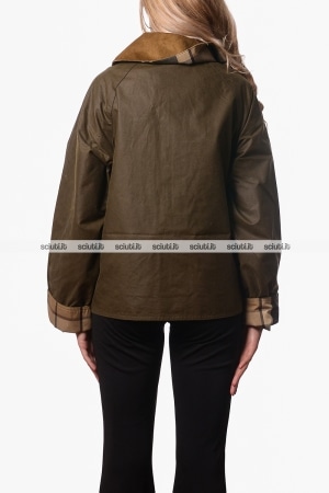 Giubbotto Barbour donna verde faggio Modern Spey Icons in cotone cerato