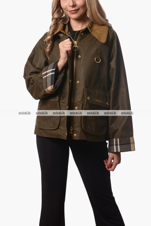 Giubbotto Barbour donna verde faggio Modern Spey Icons in cotone cerato
