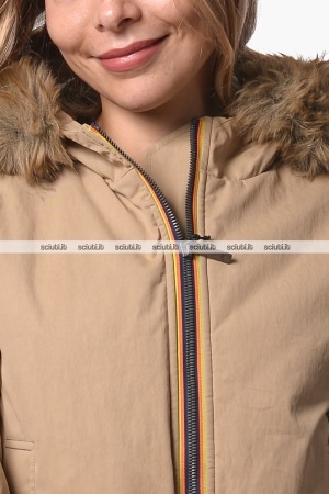 Giubbotto Kway donna beige khaki Tosca wax cotton nylon