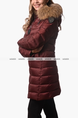 Piumino lungo Blauer donna bordeaux pesante in piuma Kristin