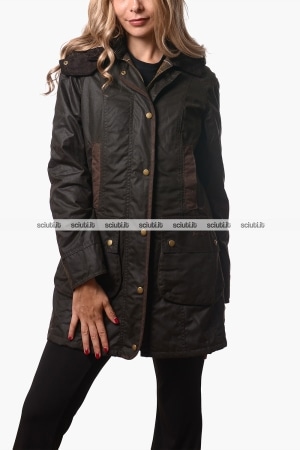 Giacca Barbour donna verde oliva Bower in cotone cerato